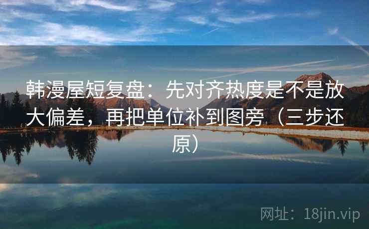韩漫屋短复盘：先对齐热度是不是放大偏差，再把单位补到图旁（三步还原）